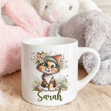 Gepersonaliseerd Katten Mokje 🐱 – Met Naam | Keramisch Mokje 175ml Creasowl