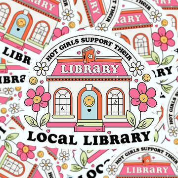 Hot girls support their local library waterdichte vinyl sticker
