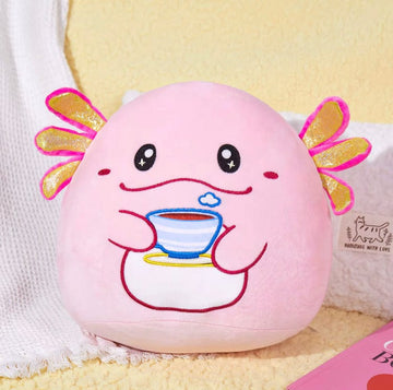 Axolotl Knuffel Roze 30 cm – Squishy Pluche Knuffeldier
