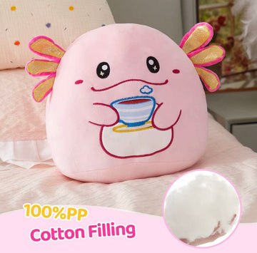 Creasowl Axolotl Knuffel Roze 30 cm – Squishy Pluche Knuffeldier