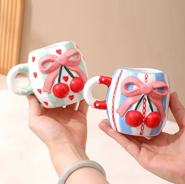 Creasowl Drinkware 3D Strikjes Mok – Schattige Keramische Mok in 4 Kleuren