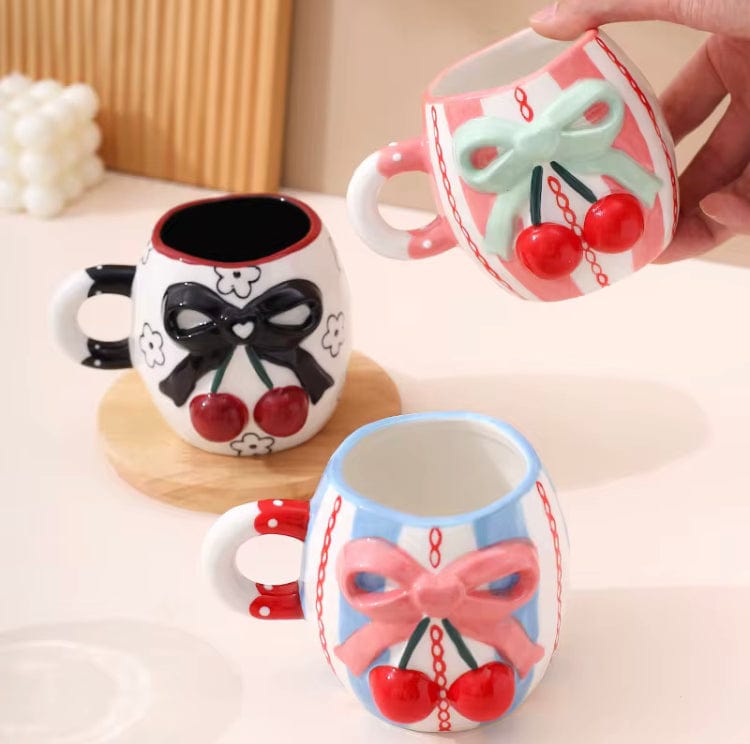 Creasowl Drinkware 3D Strikjes Mok – Schattige Keramische Mok in 4 Kleuren