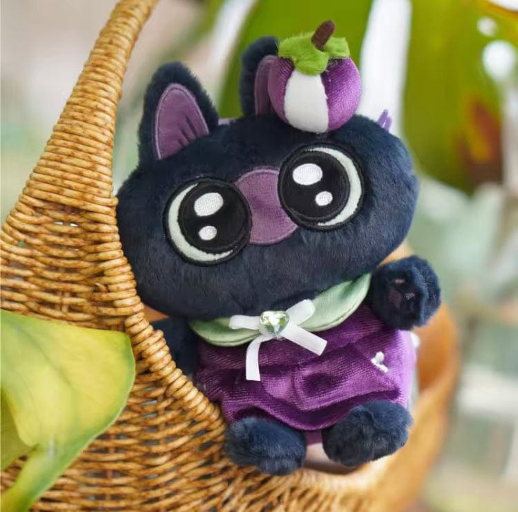 Creasowl Echte Siamese Kat Azukisan Fruit Serie – Pluche Pop Blind Box Tas Hanger & Kawaii Verrassing