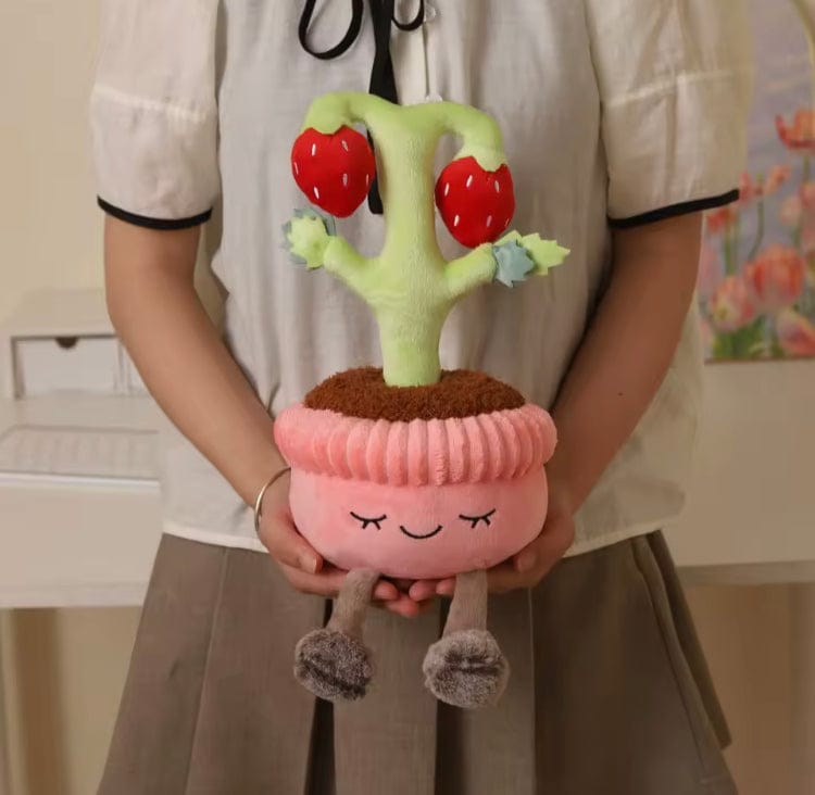 Creasowl Grappige Aardbei Potplant Knuffel 🍓 - Zachte Cartoon Fruit - Cute Decor & Kerstcadeau