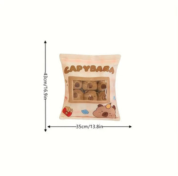 Creasowl Kawaii kussen Met 8 Capybara,s - Squish Knuffel met kleintjes - Kawaii knuffel - Kawaii Capybara Knuffel - Capybara Squishy - Knuffel Kussen - 35CM x 43CM