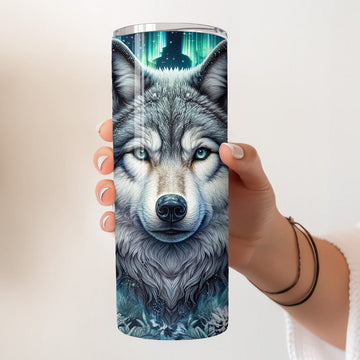 Creasowl RVS Tumbler 600ml met Wolf Design – Thermosbeker