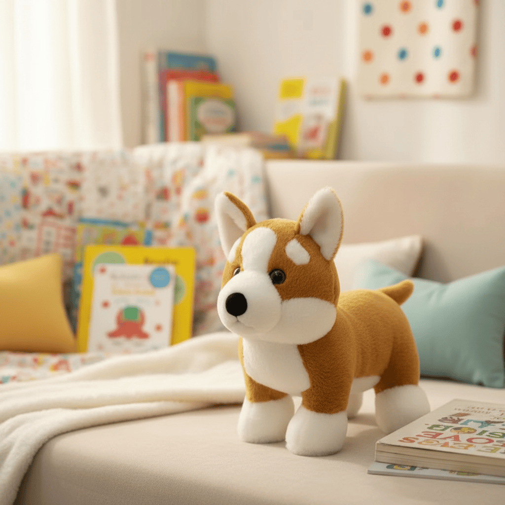 Creasowl Staande Corgi Knuffel 28cm – Zachte Pluche Hond