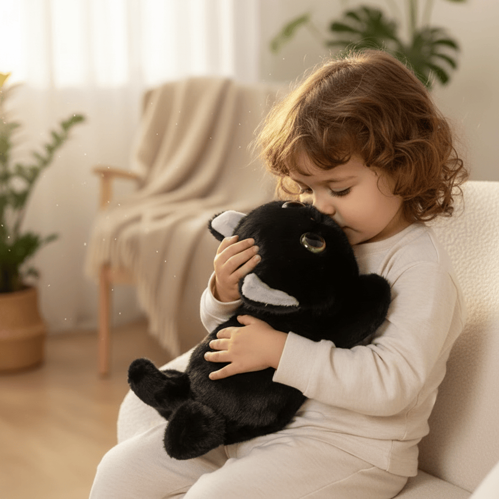 Creasowl Zwarte Kat Knuffel 40cm – Hoge Kwaliteit Superzachte Pluche Kat