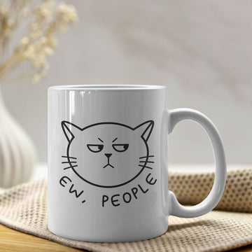 Ew, people - Mok met grappige kat