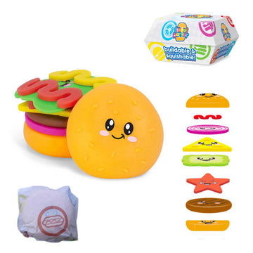 Fidget Burger Speeltje – Sensorisch Friemelspeelgoed met Brood, Kaas en Sla – Stressverlagend Fidget Toy