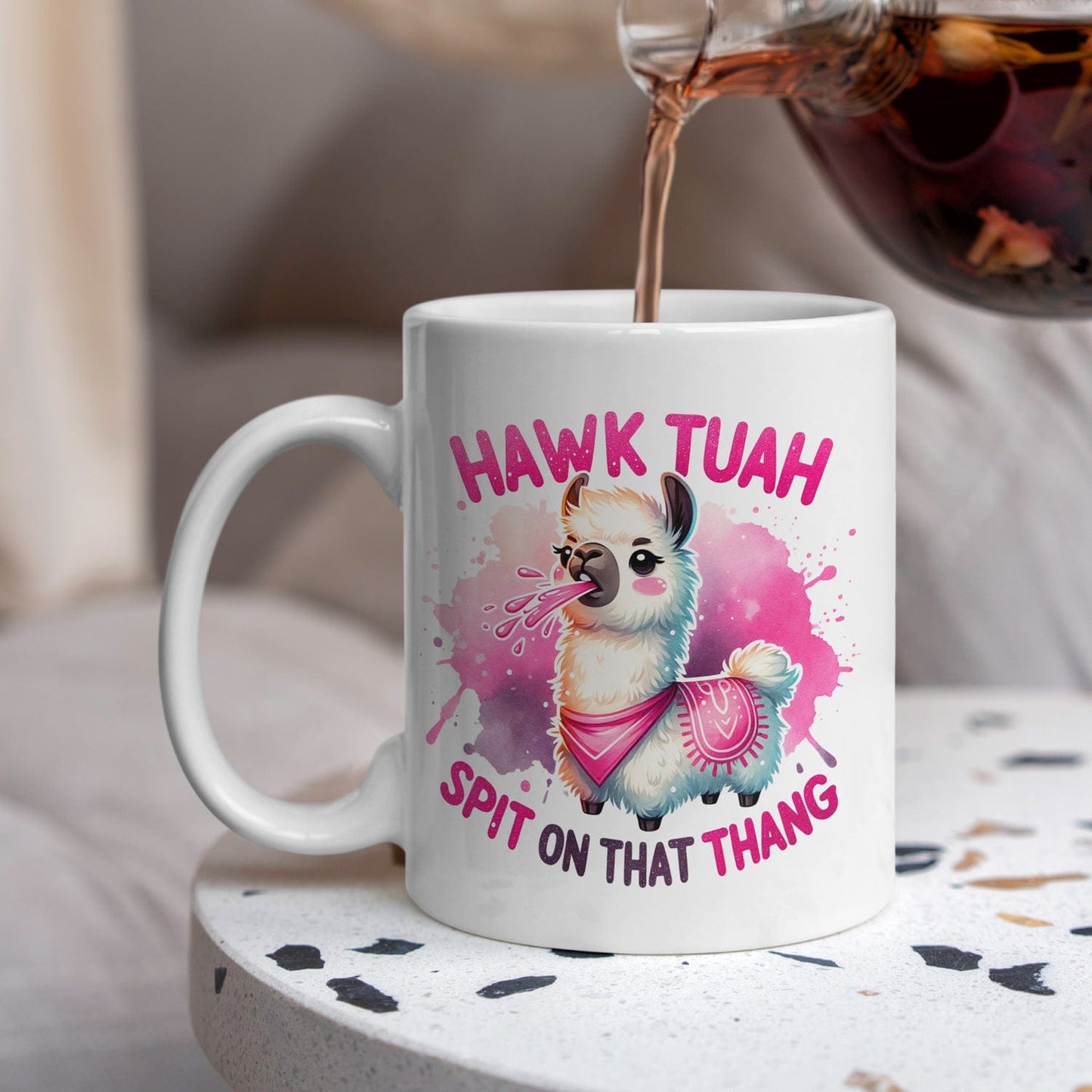 Hawk Tuah Mok met Spugende Alpaca