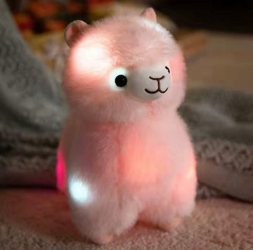 Lichtgevende Alpaca Knuffel 27cm – Kawaii Pluche Alpaca Knuffel | Nachtlampje & Decoratie