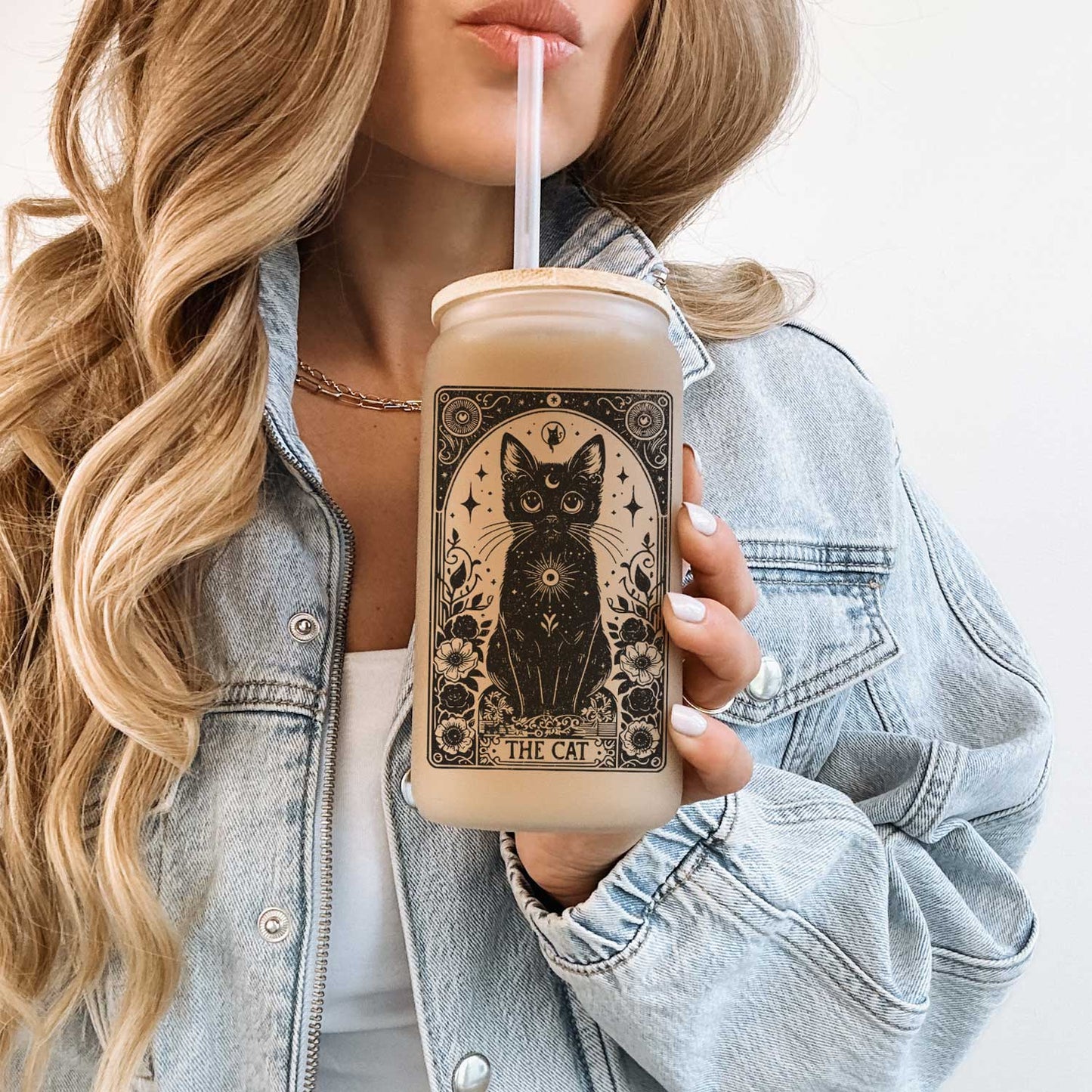 Magische tarot witglazen bekers met rietje - diverse varianten