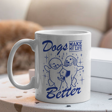 Mijn winkel Dogs Make My Life Better Koffiemok – Voor De Ware Hondenliefhebber!