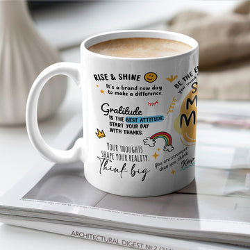 Mijn winkel Gepersonaliseerde ochtend mindset mok met eigen naam