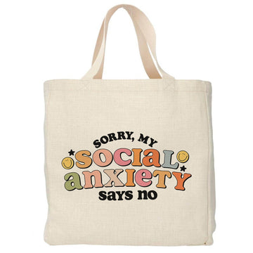 Mijn winkel My social anxiety says no tote bag - Boodschappentas 38 x48 cm