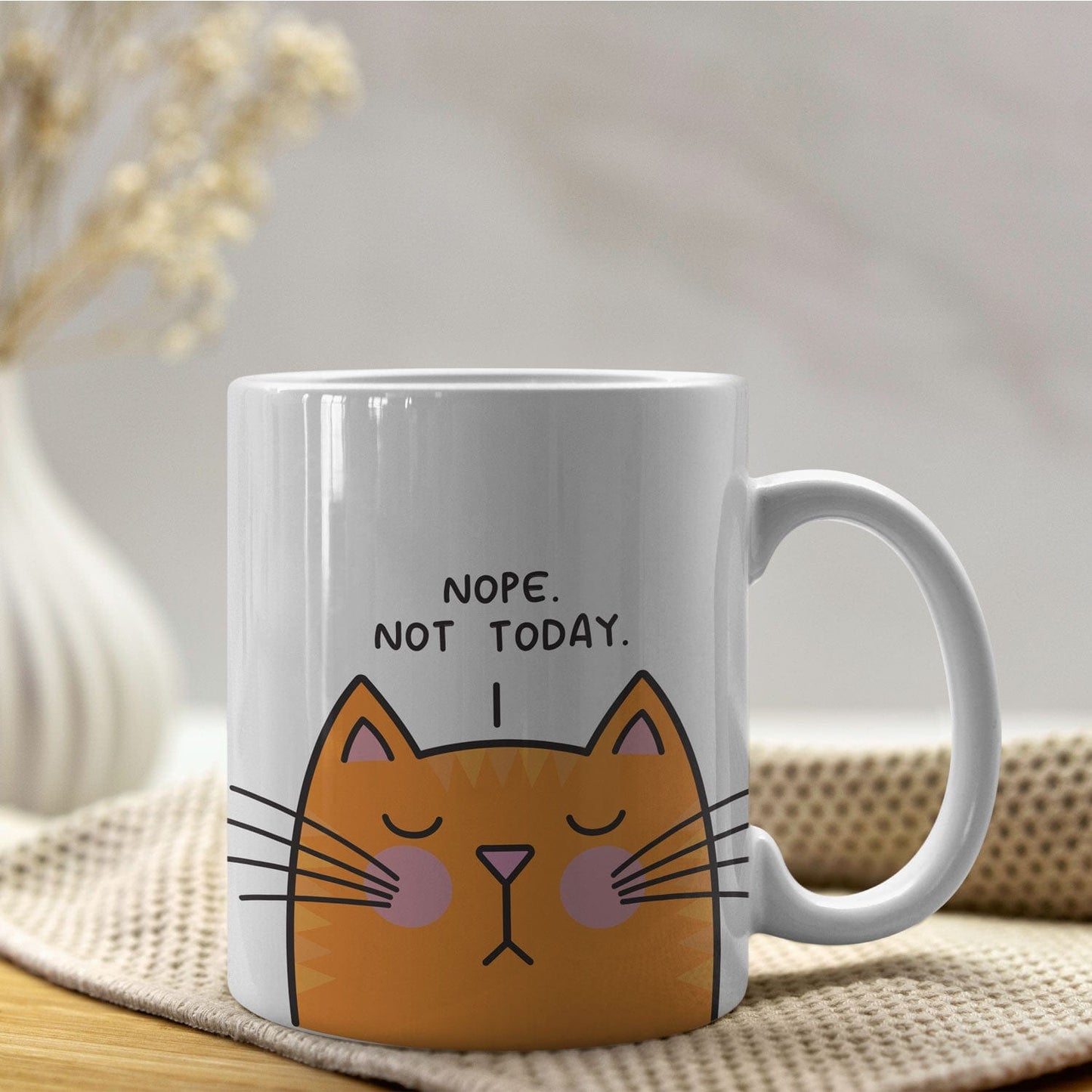 Mijn winkel Nope, not today katten mok - drie kleuren