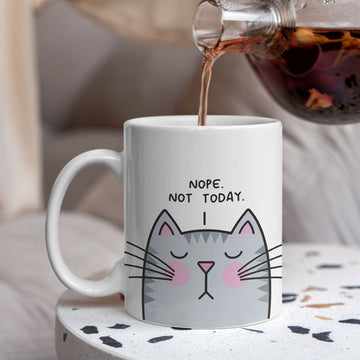 Mijn winkel Nope, not today katten mok - drie kleuren