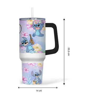 Mijn winkel Stitch Tumbler 40oz met Rietje – Thermosbeker met Cartoon Design