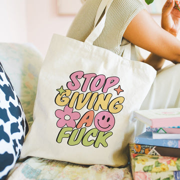 Mijn winkel Stop giving a f*ck - Boodschappentas 38 x48 cm