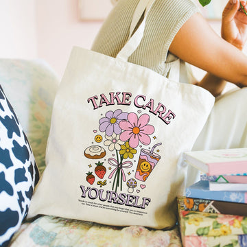 Mijn winkel Take care of yourself - Boodschappentas 38 x48 cm