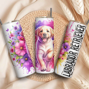 Mijn winkel Unieke honden met bloemen tumbler - diverse rassen