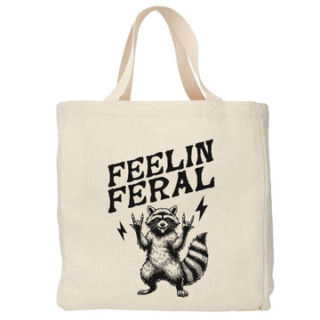 Mijn winkel Wasbeer “Feelin Feral” tote tas