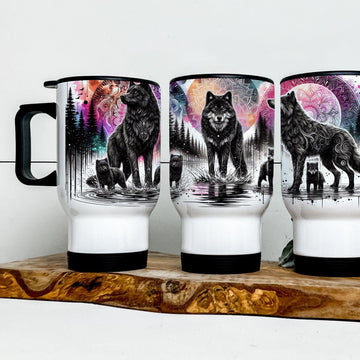 Mijn winkel Wolven Koffiebeker to Go Thermosbeker 415ml