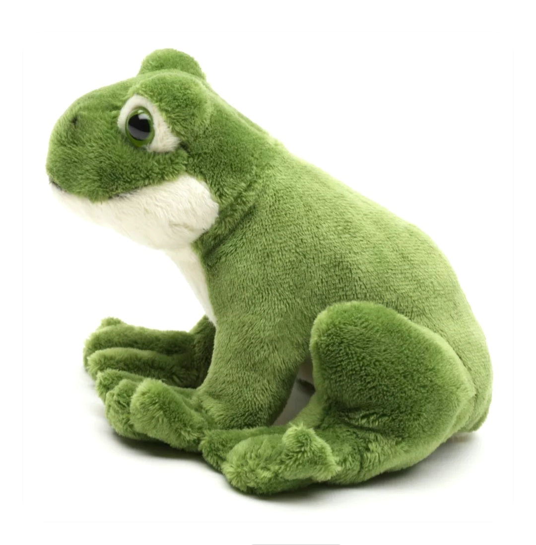 Zittende Kikker Knuffel 13 cm met Kwaakgeluid – Superzachte Pluche Kikker – Bos- en Waterdier Knuffel – Cadeau voor Kinderen Creasowl