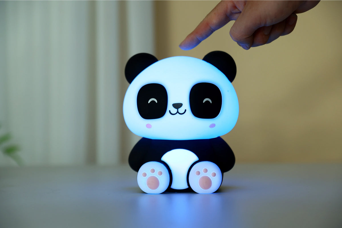Siliconen panda nachtlampje voor kinderen, zacht LED licht, Creasowl, 10x13,2x16 cm, ideaal als baby- of kinder Cadeau