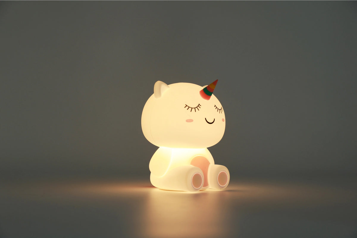 Siliconen Eenhoorn Nachtlampje – Zacht Kinderkamer LED Nachtlampje (10 x 13,2 x 16 cm) – Magische Unicorn Lamp & Sfeervol Cadeau