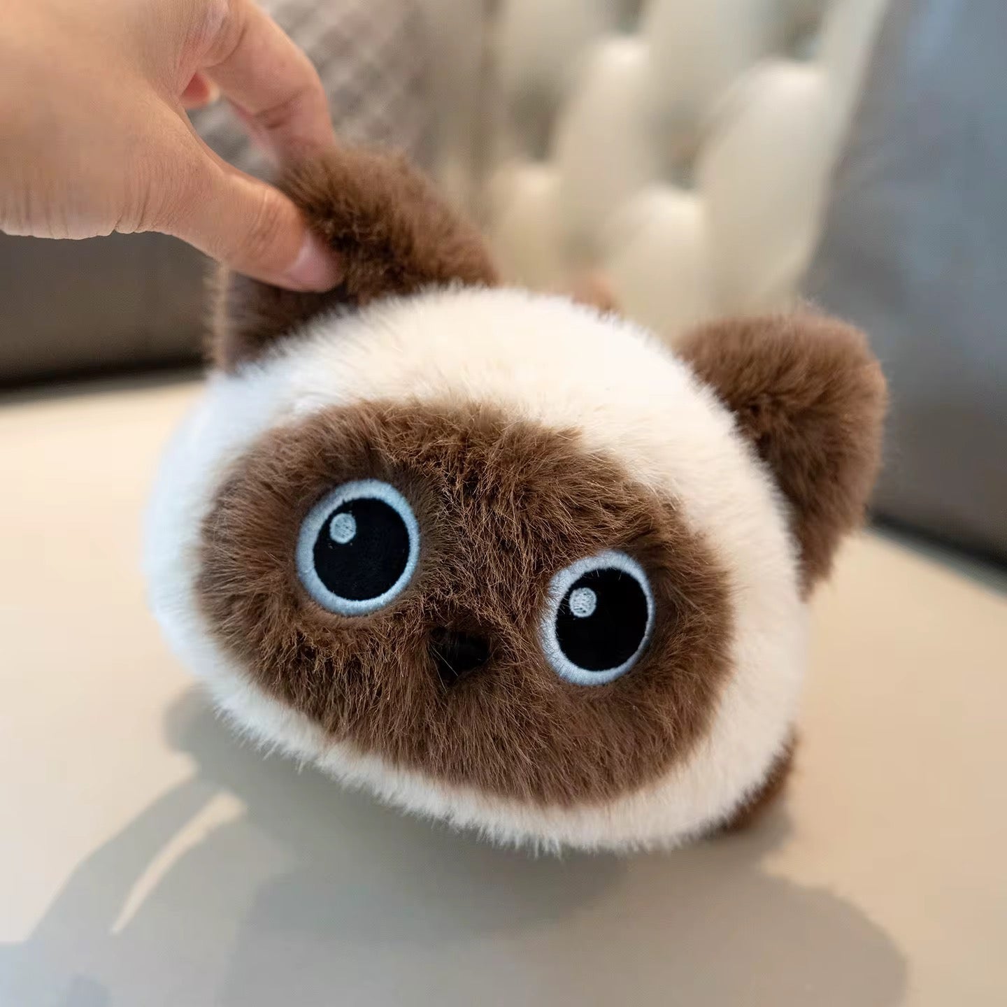 Liggende Kat Knuffel – 17/30/40 cm – Siamese & Cartoon Kat – Tashanger of Knuffel – Zacht Pluche Cadeau Creasowl