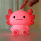 Siliconen Axolotl Nachtlampje – Zacht Kinderkamer LED Nachtlampje (10 x 13,2 x 16 cm) – Schattige Axolotl Lamp & Uniek Cadeau