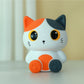 Siliconen kat nachtlampje van Creasowl in oranje, zachte LED-verlichting, schattig kinderkamerlampje, 16x13,2x16 cm