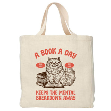 A book a day - Boodschappentas 38 x48 cm - Polylinnen Creasowl