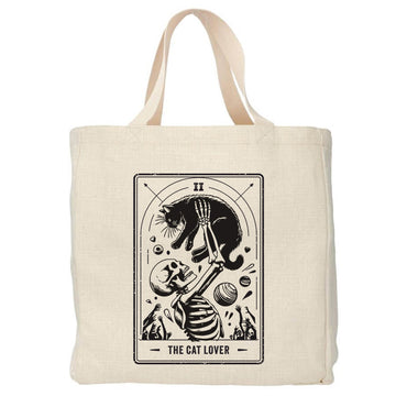 Tarot the cat lover - Boodschappentas 38 x48 cm - Polylinnen- Kat tas Creasowl