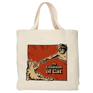 The creation of cat - Boodschappentas 38 x48 cm - Polylinnen Creasowl