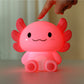 Siliconen Axolotl Nachtlampje – Zacht Kinderkamer LED Nachtlampje (10 x 13,2 x 16 cm) – Schattige Axolotl Lamp & Uniek Cadeau