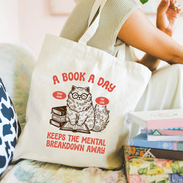 A book a day - Boodschappentas 38 x48 cm - Polylinnen Creasowl