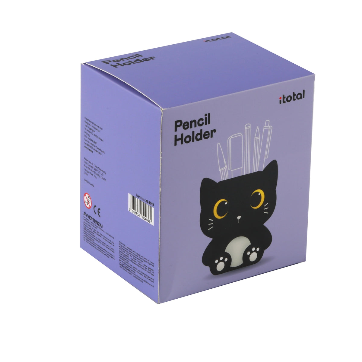 3D Zwarte Kat Pennenhouder – Stijlvolle Bureau Organizer & Potloodhouder (8 x 10 x 11,5 cm) – Uniek Katten Cadeau voor Kantoor & Studeerplek