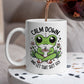 Kikker Mok “Calm Down and Let That Sh*t Go” 🐸 | Keramische Mok 330ml Dubbelzijdig Bedrukt Creasowl