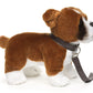 Pluche Boxer Puppy Knuffel met Halsband & Riempje (30 cm) – Realistische Hond – 100% Gecyclde Vulling & Wasbaar
