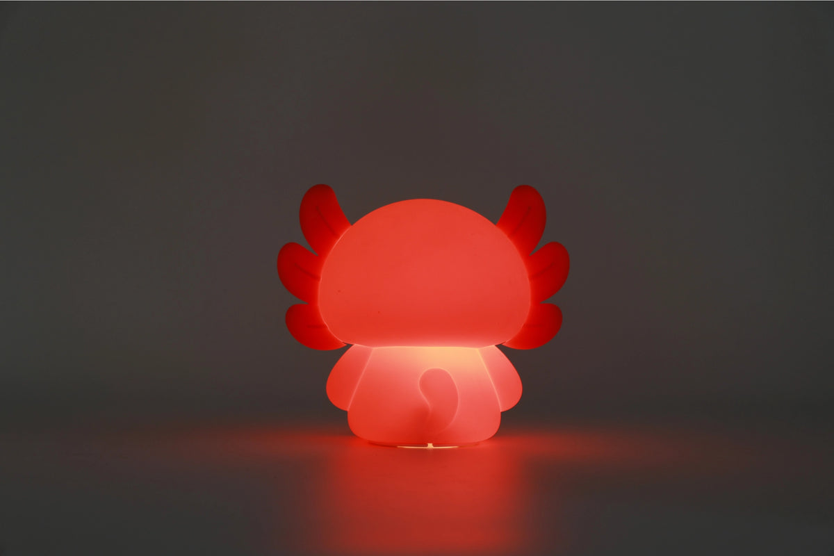 Siliconen Axolotl Nachtlampje – Zacht Kinderkamer LED Nachtlampje (10 x 13,2 x 16 cm) – Schattige Axolotl Lamp & Uniek Cadeau