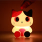 Oranje siliconen nachtlampje voor kinderen, schattig LED slaapverlichting in kinderkamer, door Creasowl, afmetingen 10x13,2x16 cm
