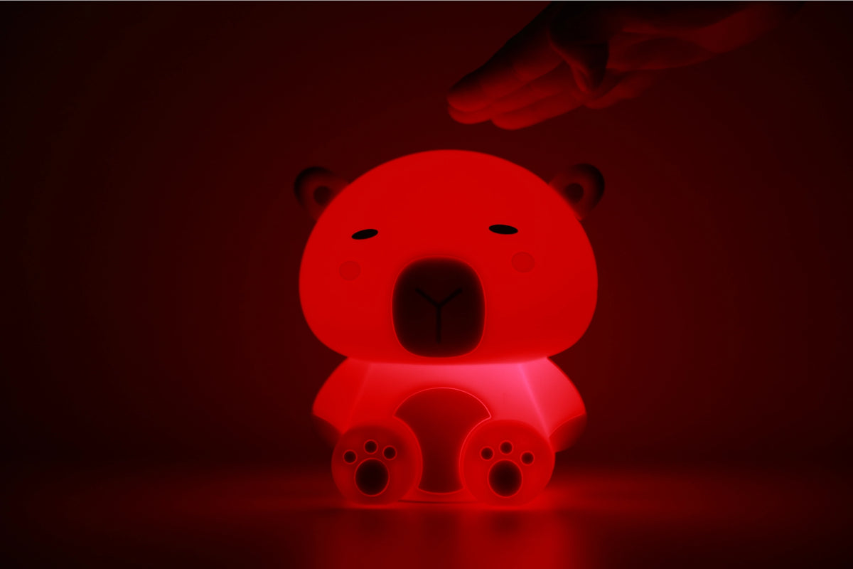 Siliconen Capibara Nachtlamp – Zacht Kinderkamer LED Nachtlampje (10 x 13,2 x 16 cm) – Schattige Capybara Lamp & Sfeervol Cadeau