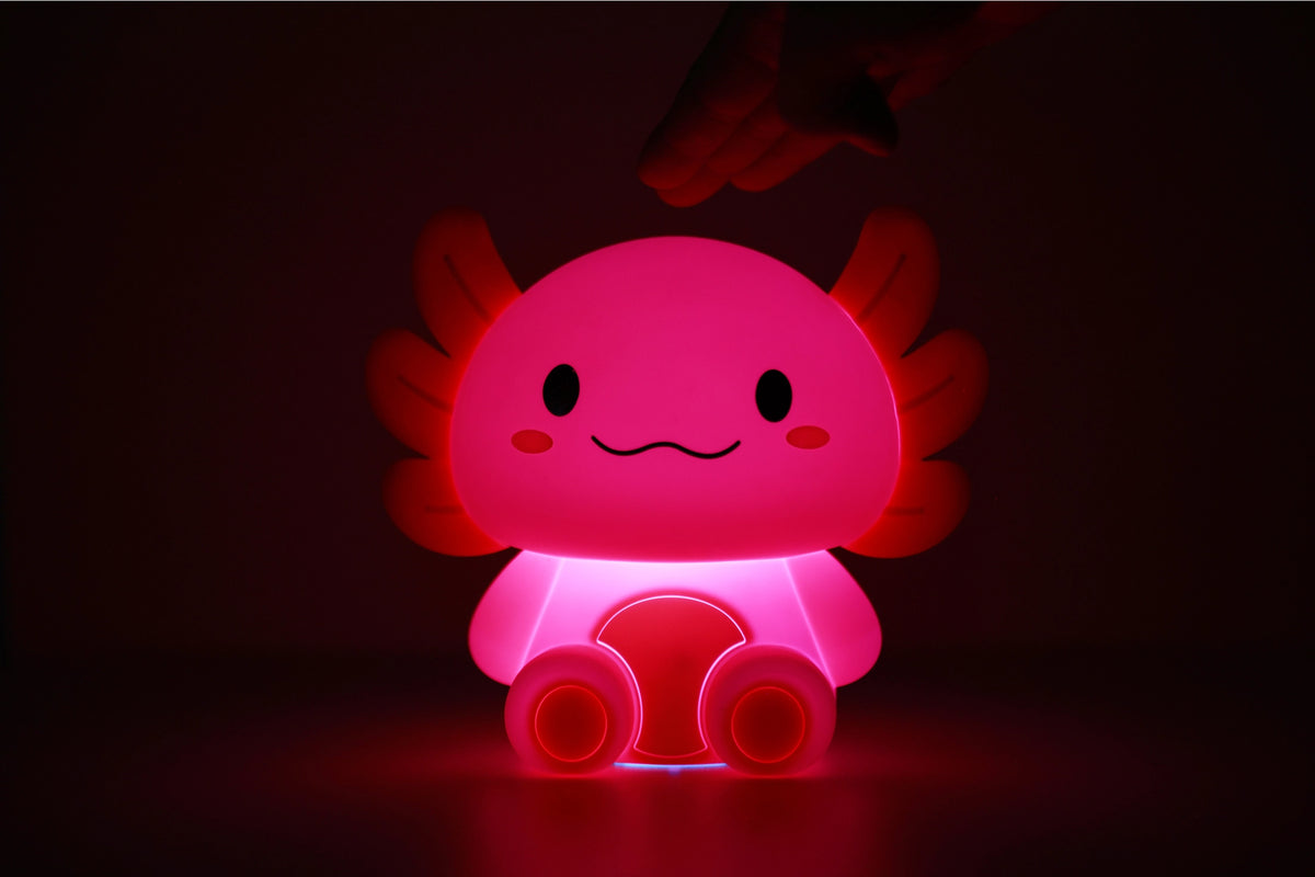 Siliconen Axolotl Nachtlampje – Zacht Kinderkamer LED Nachtlampje (10 x 13,2 x 16 cm) – Schattige Axolotl Lamp & Uniek Cadeau