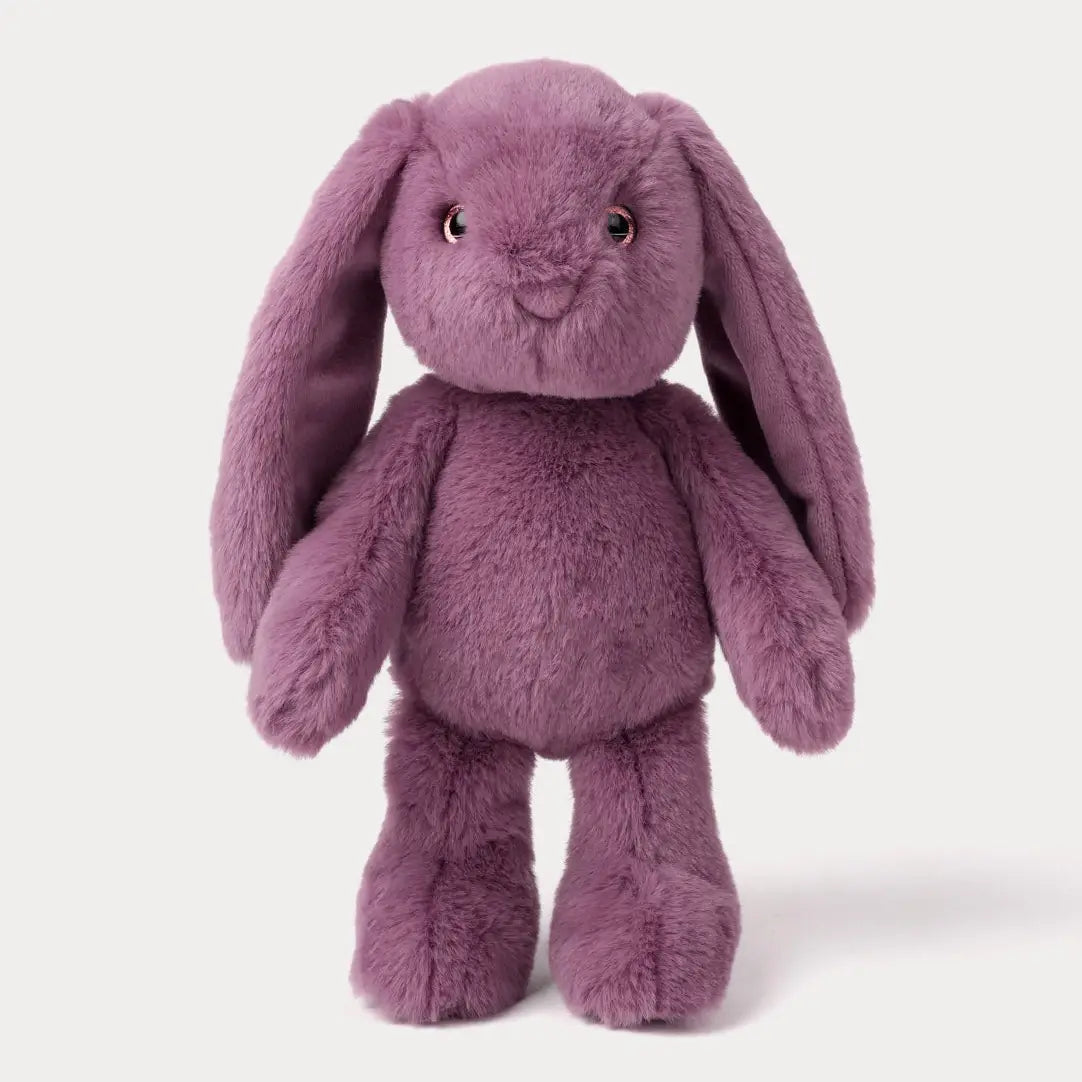 Zachte pluche knuffelkonijn Lily van Creasowl met glitterogen en fluwelige textuur, 25 cm lang, in diverse kleuren