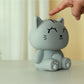 Siliconen Kat Nachtlampje Grijs – Zacht Kinderkamer LED Nachtlampje (10 x 13,2 x 16 cm) – Schattig Cadeau & Sfeerverlichting