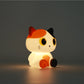 Oranje siliconen kattennachtlampje van Creasowl, zacht en schattig kinderkamer LED licht, sfeerverlichting en cadeau.