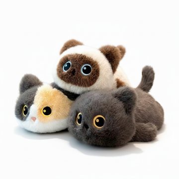 Liggende Kat Knuffel – 17/30/40 cm – Siamese & Cartoon Kat – Tashanger of Knuffel – Zacht Pluche Cadeau Creasowl